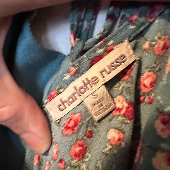 NWOT Charlotte Russe Teal Floral Sundress SIZE S - Picture 10 of 10